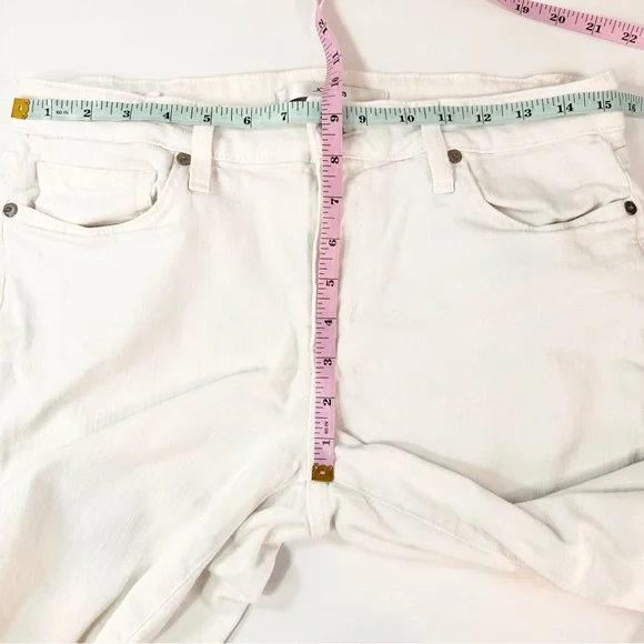 Joe's Jeans White Cuffed 24” Cropped Capri Denim Pants - Picture 11 of 14